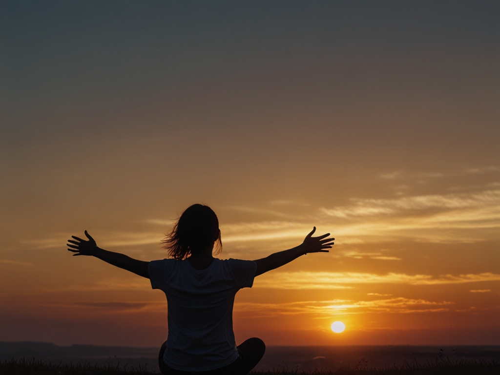 Person der nyder solnedgang efter en dag med wellness aktiviteter